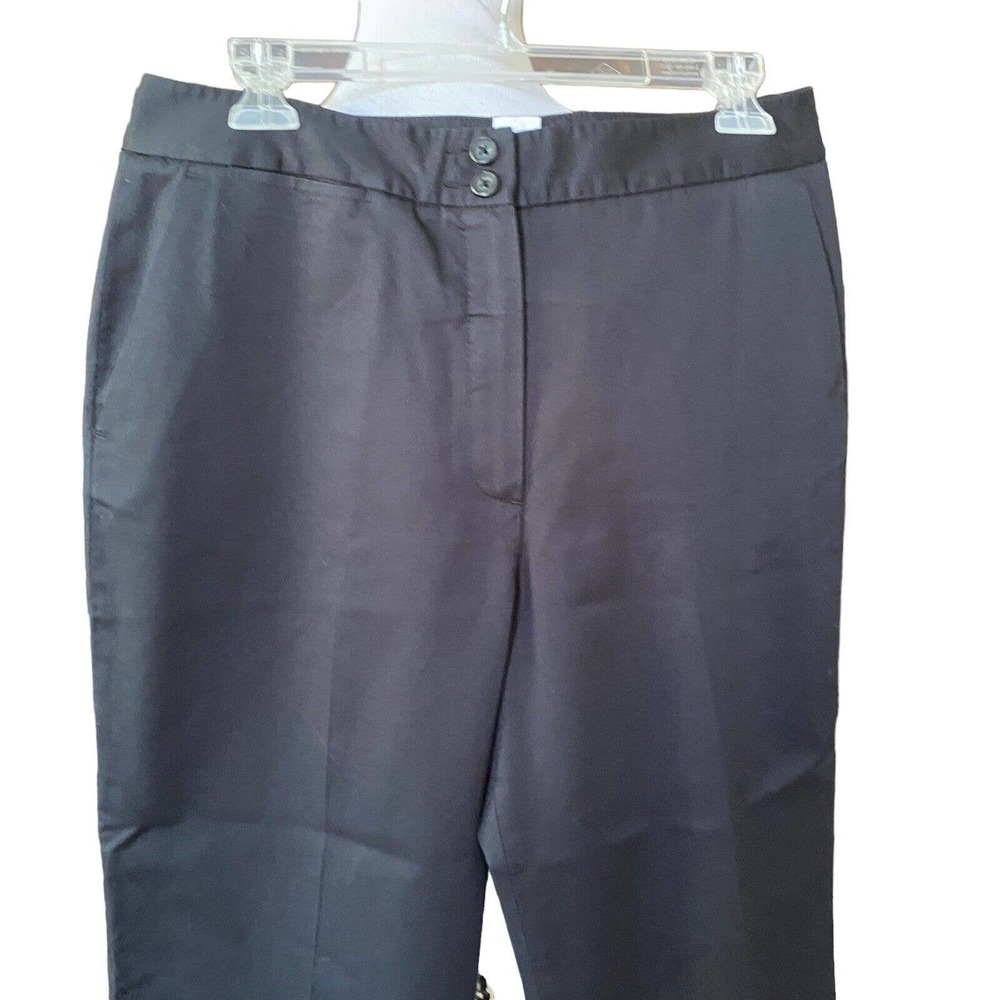 Foxcroft 10 Black Cotton Blend Wrinkle Free High Rise Crop Leg Pants I217 - Picture 4 of 9